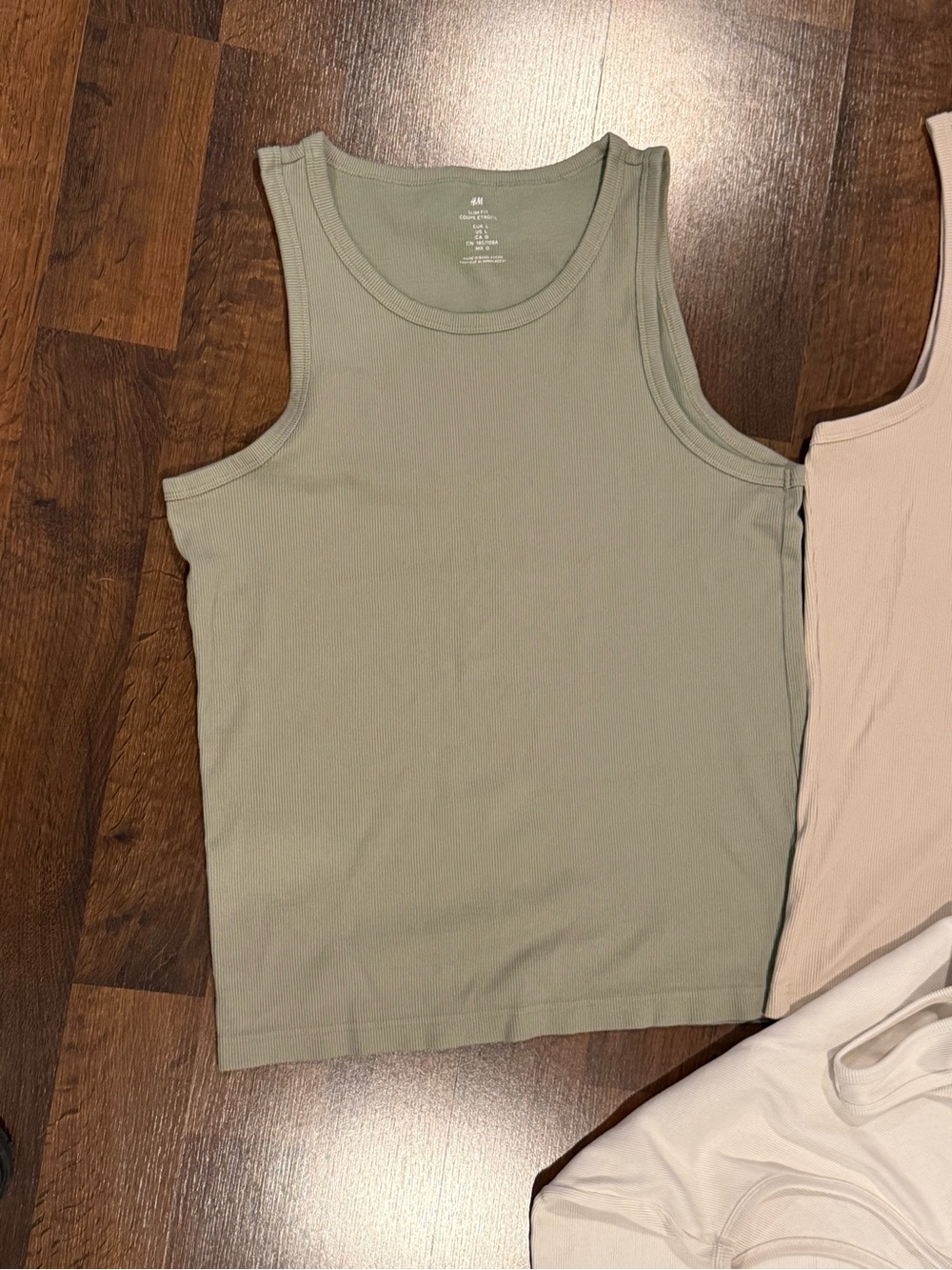 Lot of 3 H&M Ribbed Slim Fit Mens Tank Tops - size LARGE - Picture 2 of 7